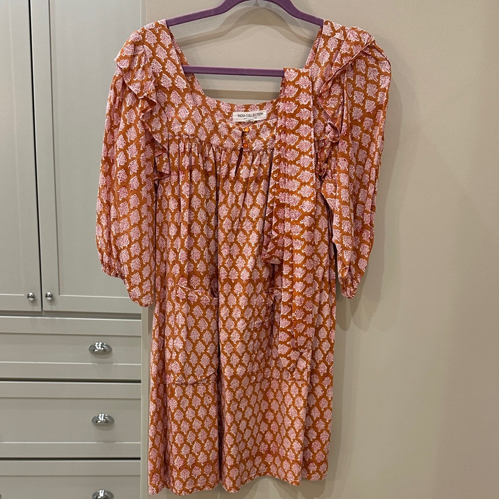 Emerson Fry India Collection Red and Brown Dress